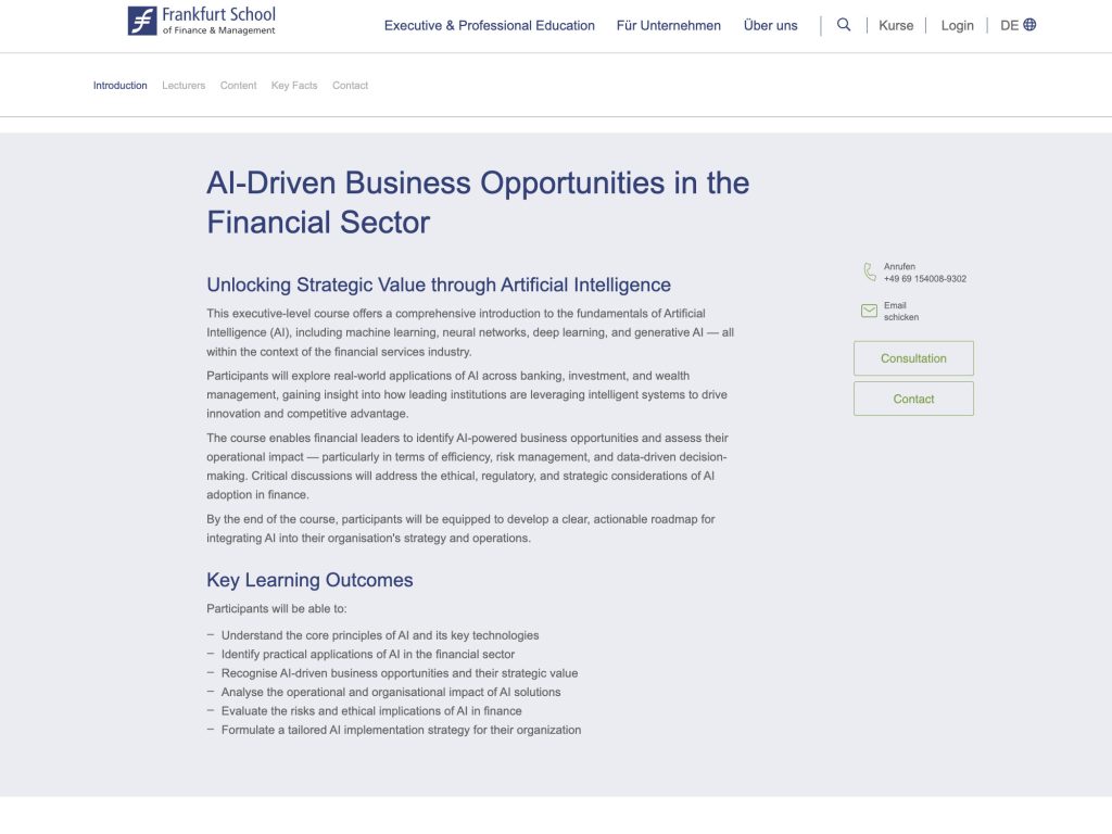 AI for Finance Certificate Course: AI-Driven Business Opportunities in the Financial Sector - Event screenshot