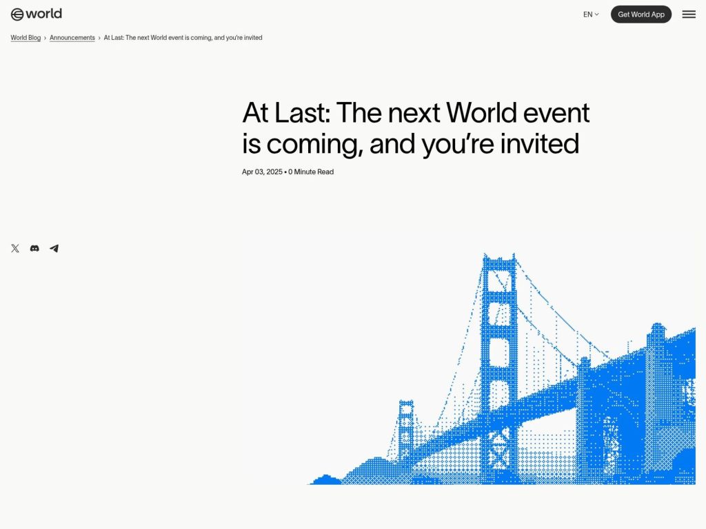 At Last: Worldcoin World Event 2025 - Event screenshot