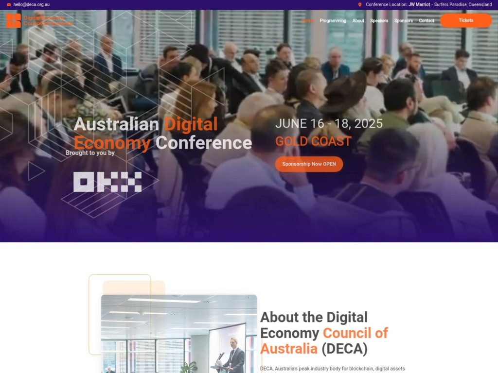 Australian Digital Economy Conference - Event screenshot