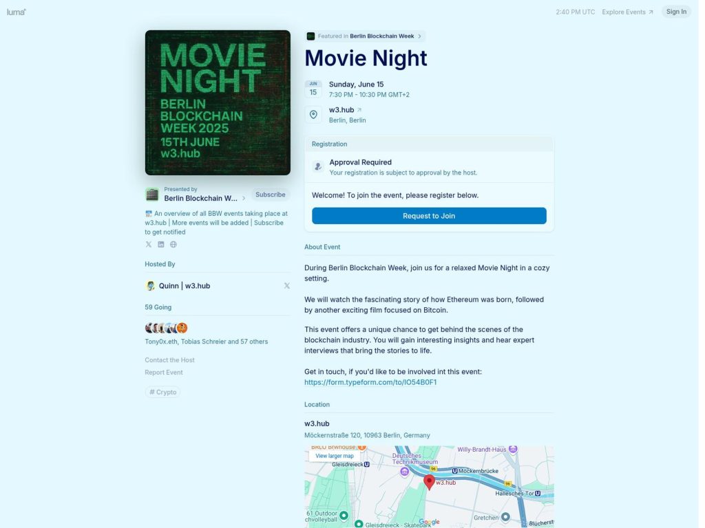Berlin Blockchain Week Movie Night - Event screenshot
