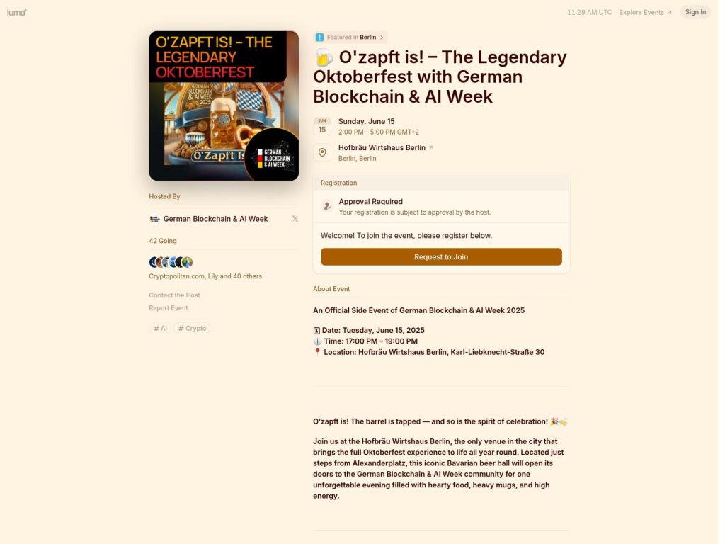 Berlin 🍺 O'zapft is! – The Legendary Oktoberfest with German Blockchain & AI Week - Event screenshot