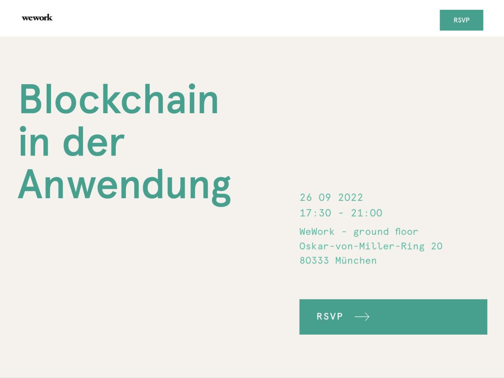 Blockchain in der Anwendung - Event screenshot