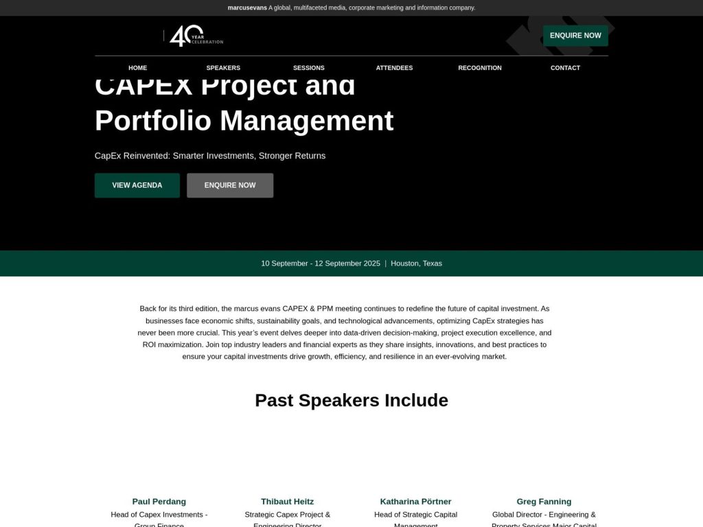 CAPEX Project and Portfolio Management - Event screenshot