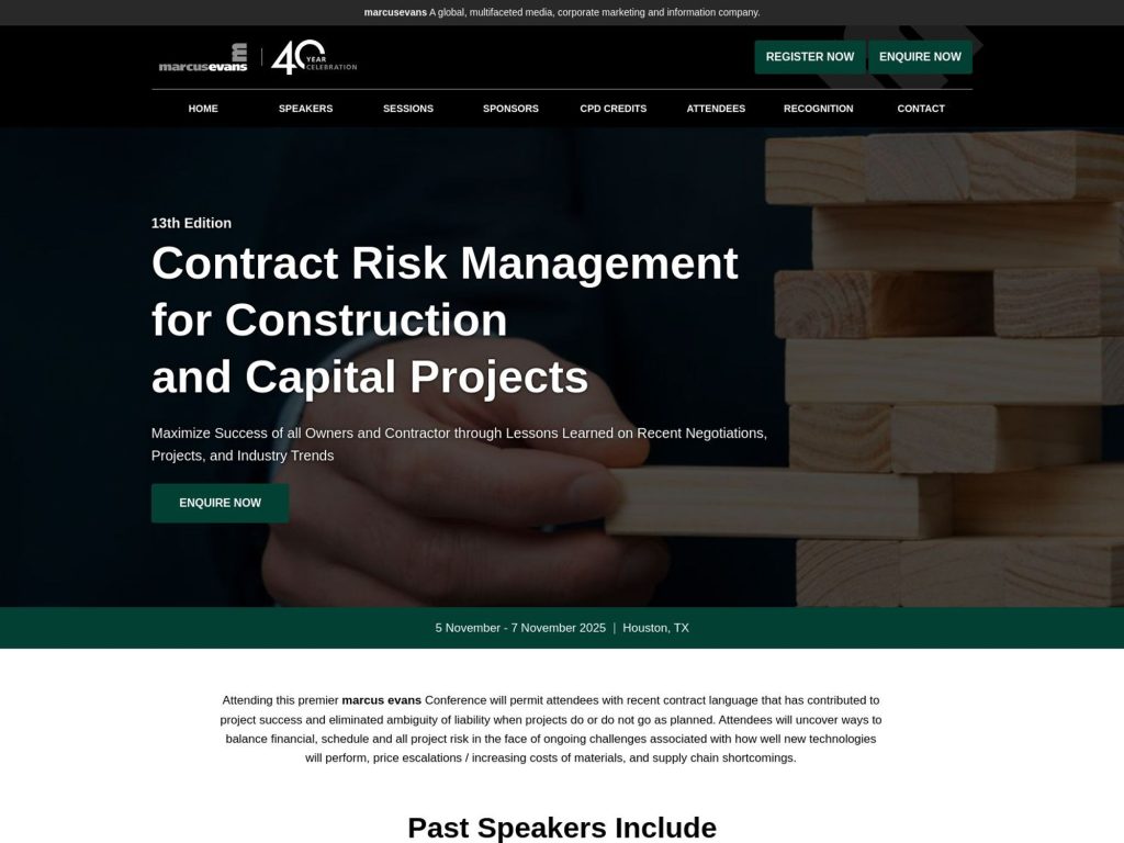 Contract Risk Management for Construction and Capital Projects - Event screenshot
