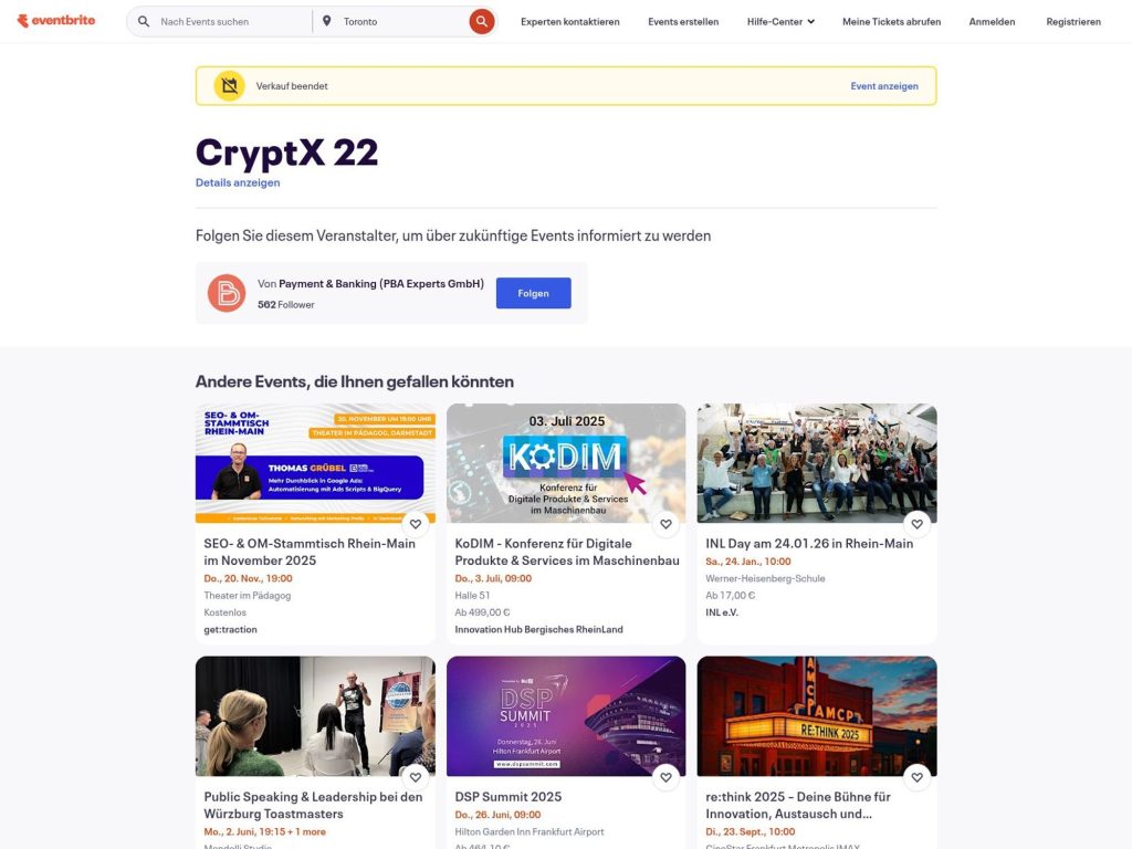 CryptX 22 - Event screenshot