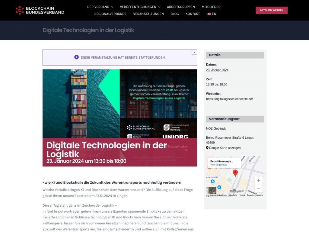 Digitale Technologien in der Logistik - Event screenshot