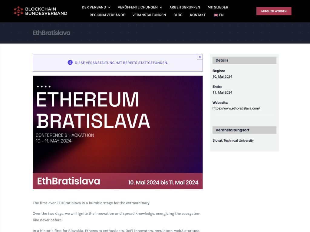 EthBratislava - Event screenshot