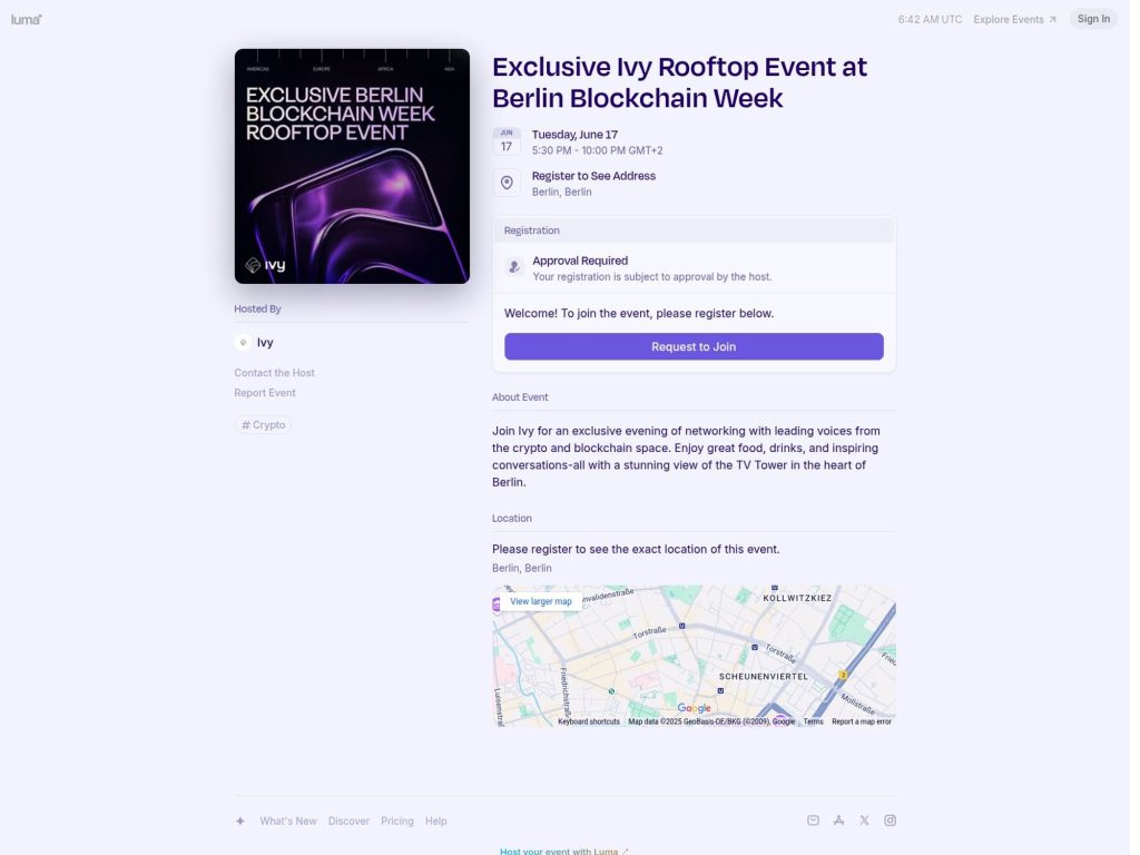 Exclusive Ivy Rooftop Event at Berlin Blockchain Week screenshot