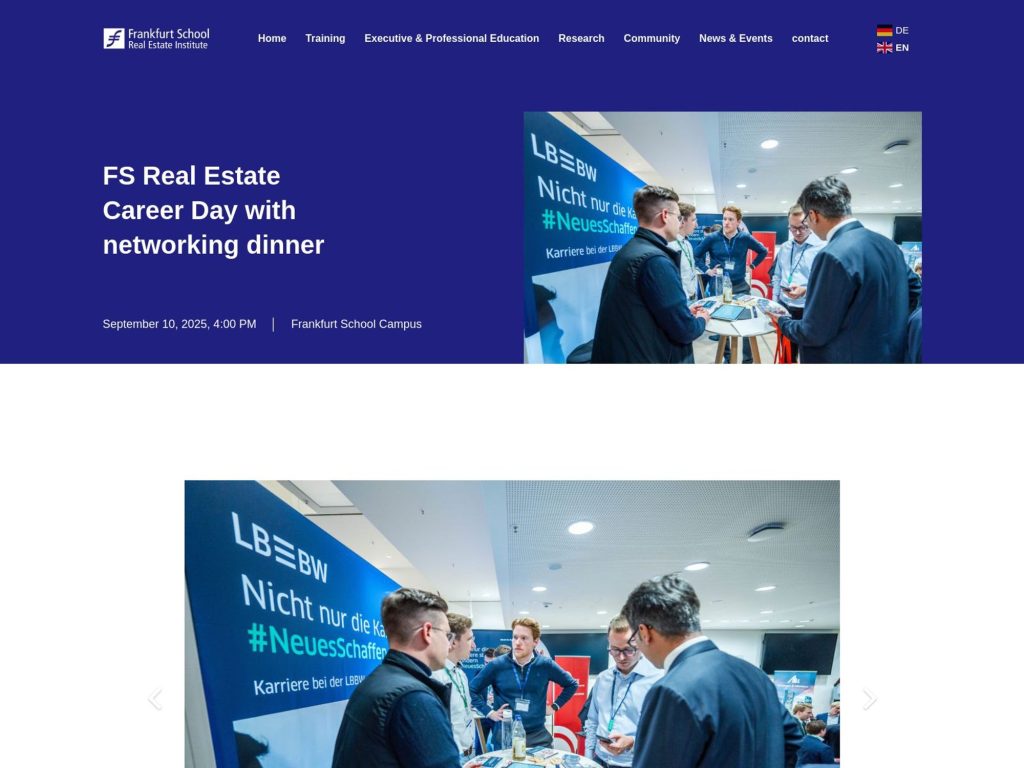 FS Real Estate Career Day mit Networking Dinner - Event screenshot