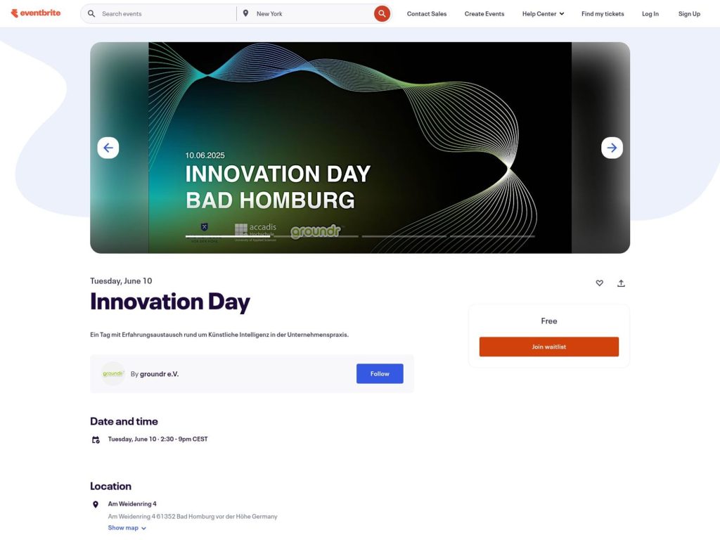 Groundr Innovation Day - Event screenshot