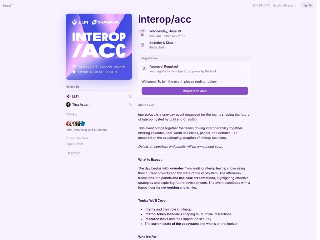 interop/acc - Event screenshot