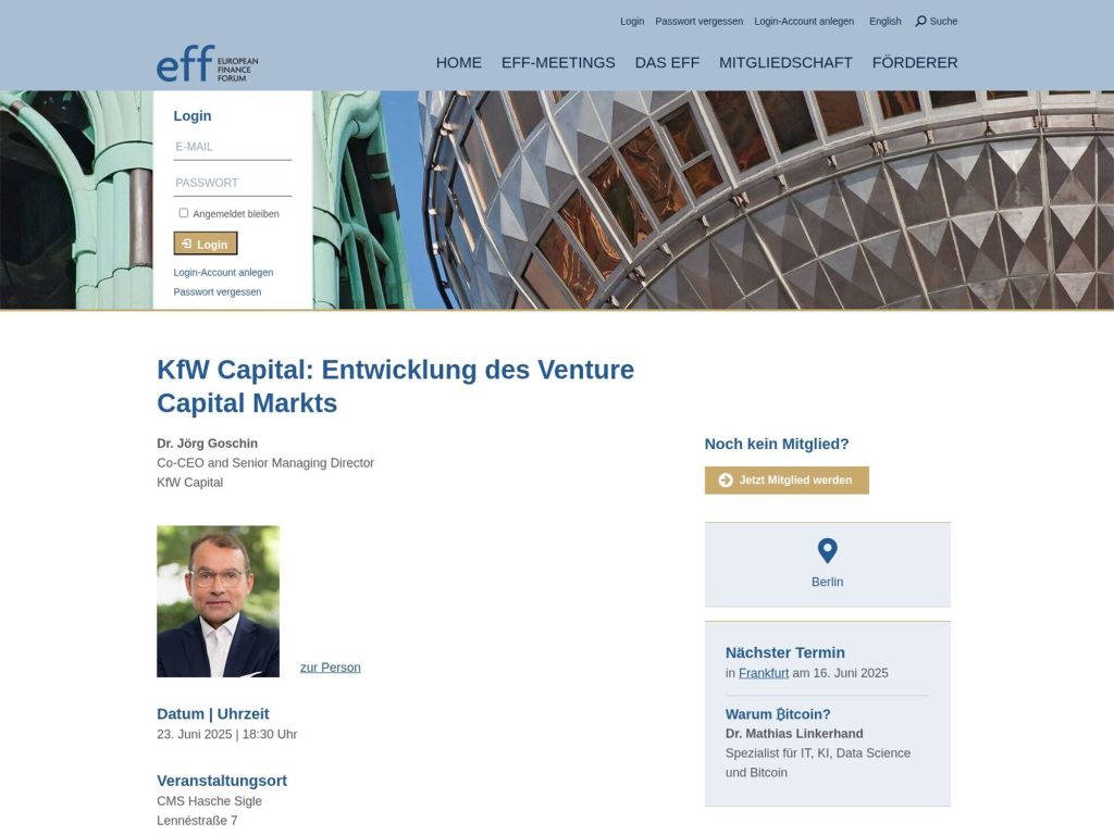 KfW Capital: Entwicklung des Venture Capital Markts - Event screenshot