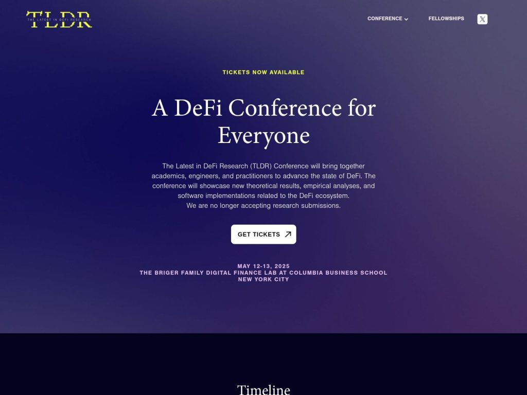 Latest in DeFi Research (TLDR) Conference - Event screenshot
