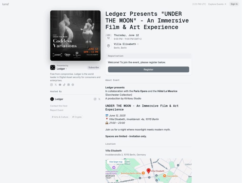 Ledger Presents "UNDER THE MOON" - An Immersive Film & Art Experience - Event screenshot