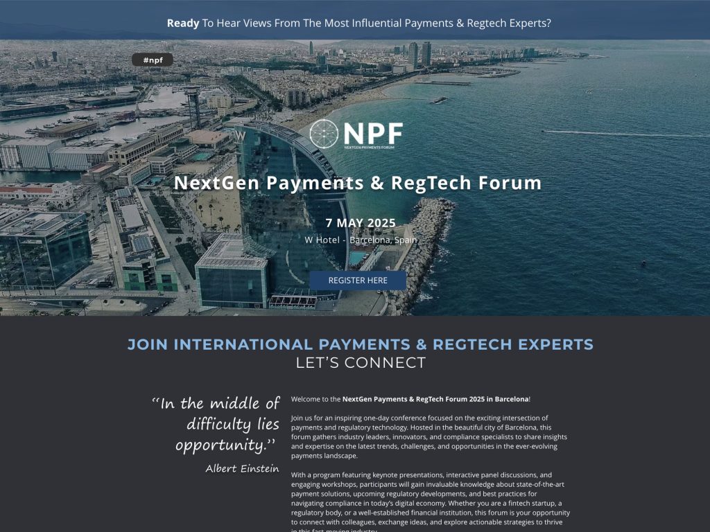 NextGen Payments & RegTech Forum - Event screenshot