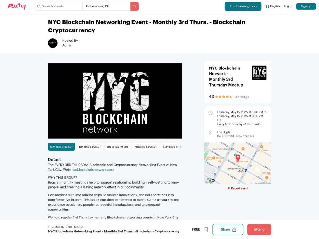 NYC Blockchain Networking Event - Event screenshot