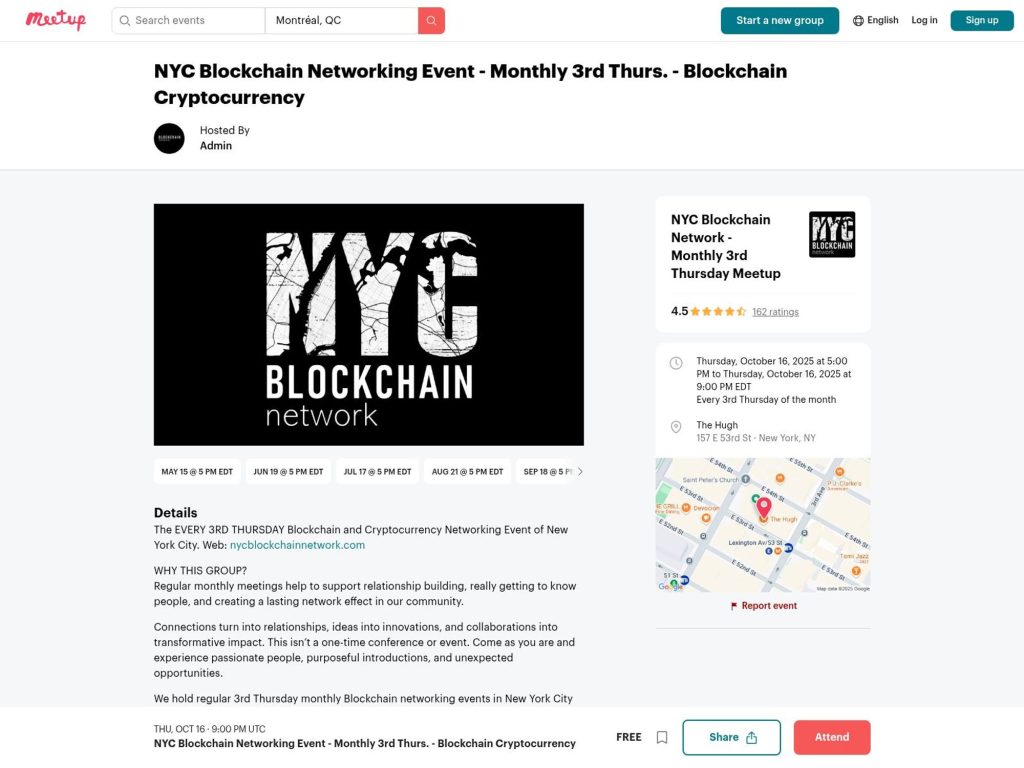 NYC Blockchain Networking Event - Event screenshot