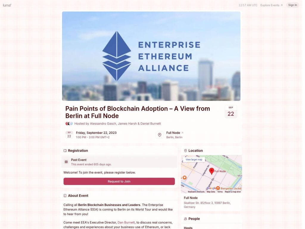Pain Points of Blockchain Adoption – A View from Berlin at Full Node - Event screenshot