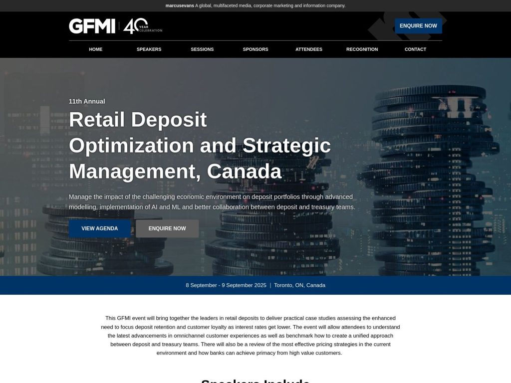 Retail Deposit Optimization and Strategic Management, Canada - Event screenshot
