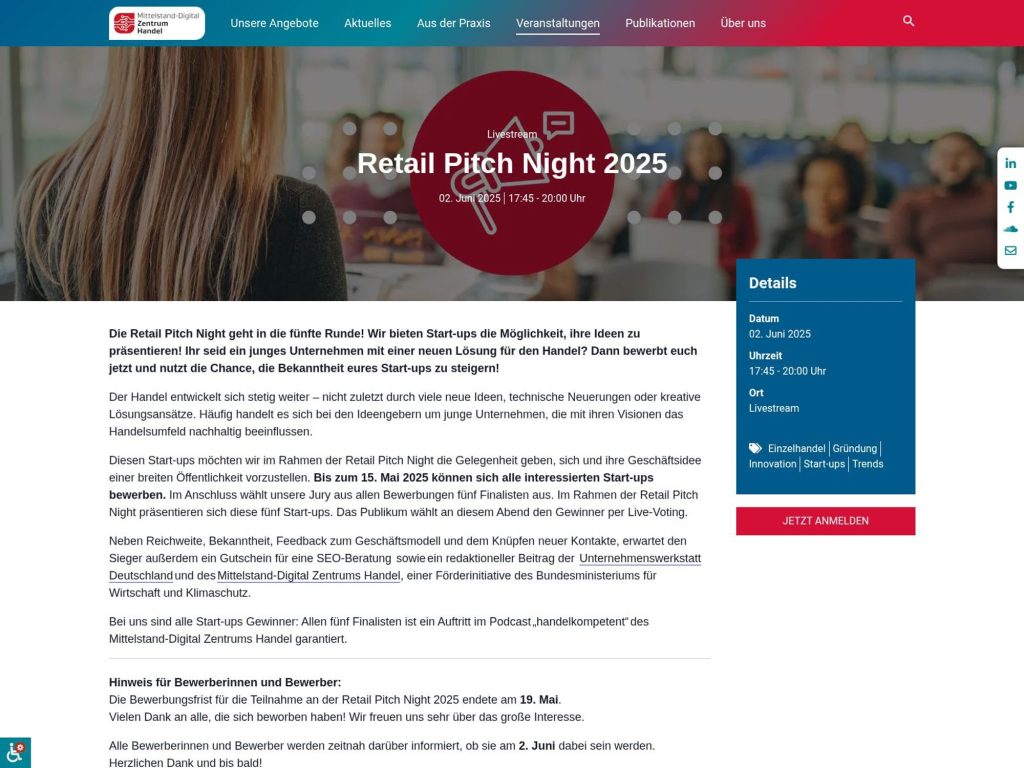 Retail Pitch Night 2025 - Event screenshot