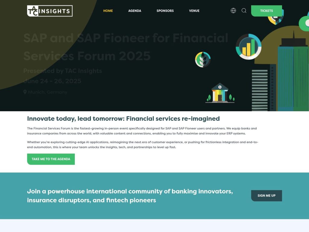 SAP and SAP Fioneer for Financial Services Forum 2025 - Event screenshot