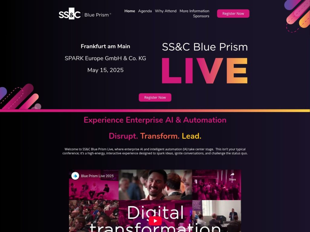 SS&C Blue Prism Live Frankfurt - Event screenshot