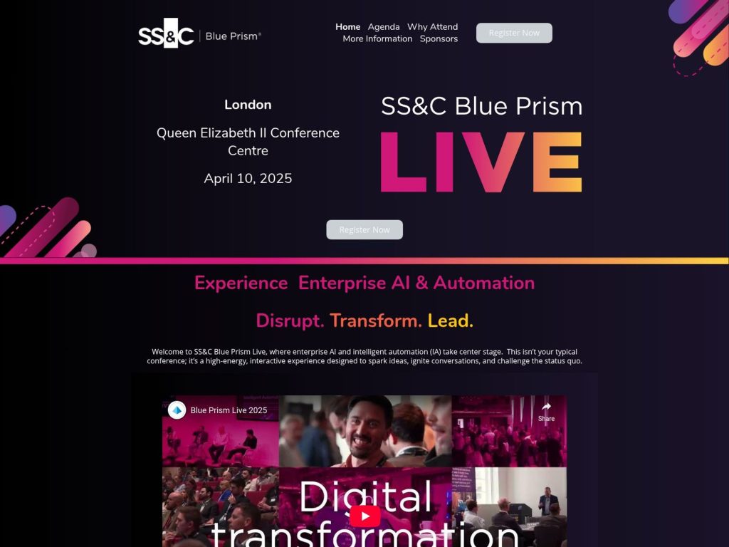 SS&C Blue Prism Live London - Event screenshot