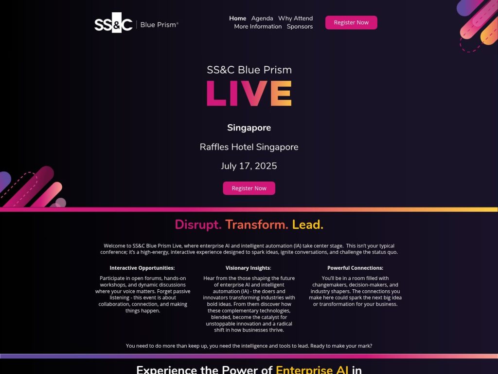 SS&C Blue Prism Live Singapore - Event screenshot
