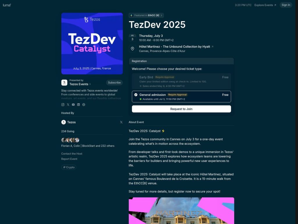 TezDev 2025 - Event screenshot