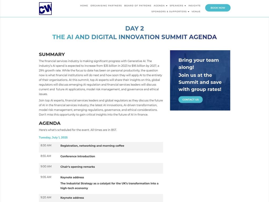 The AI and Digital Innovation Summit - Event screenshot