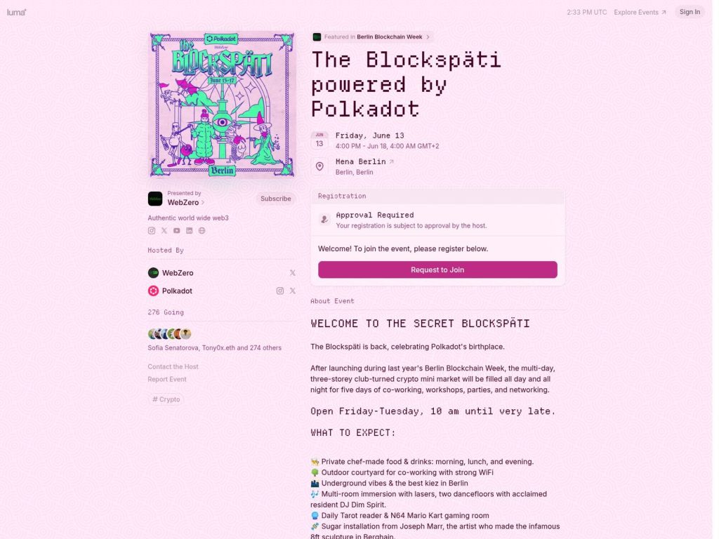 The Blockspäti powered by Polkadot - Event screenshot