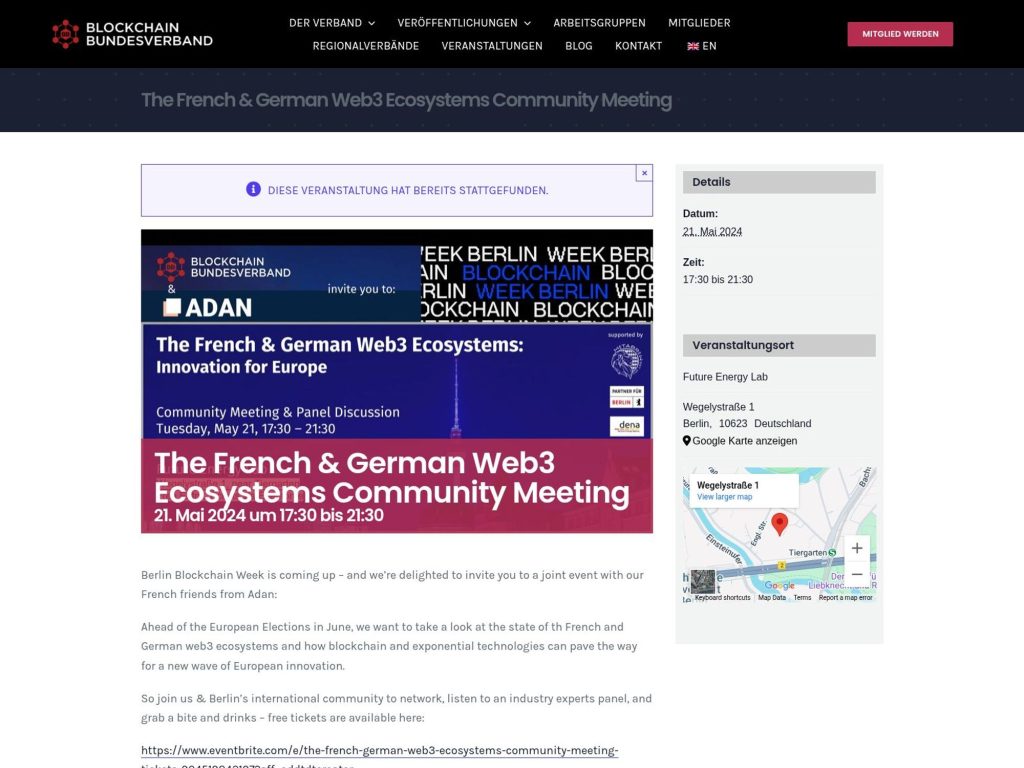 The French & German Web3 Ecosystems Community Meeting - Event screenshot