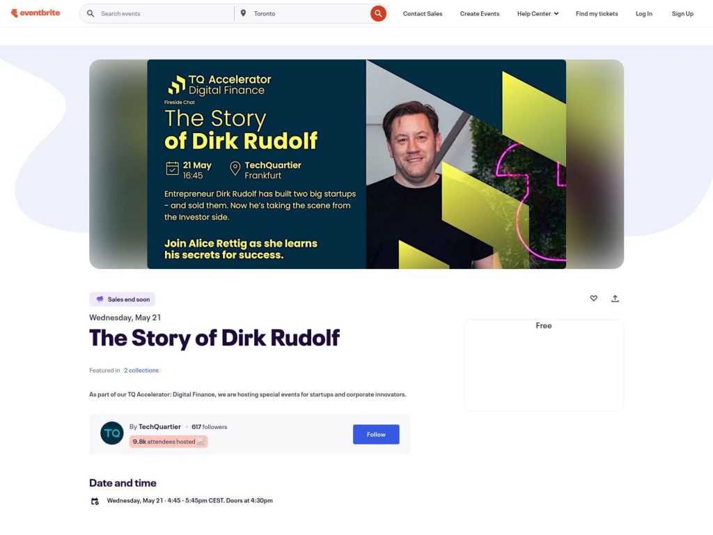 The Story of Dirk Rudolf - Event screenshot