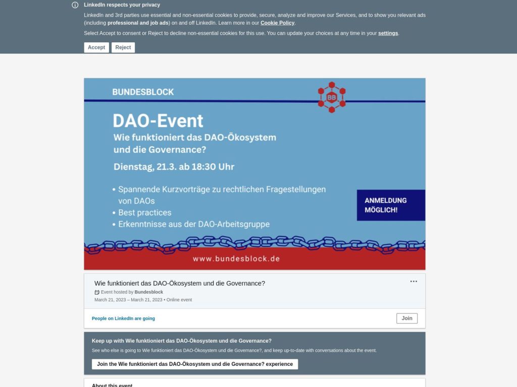 Wie funktioniert das DAO-Ökosystem und die Governance? - Event screenshot