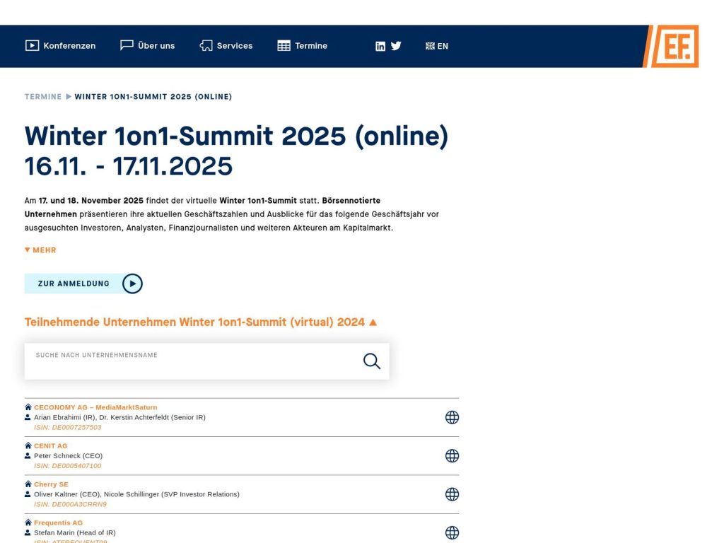 Winter 1on1-Summit 2025 - Event screenshot