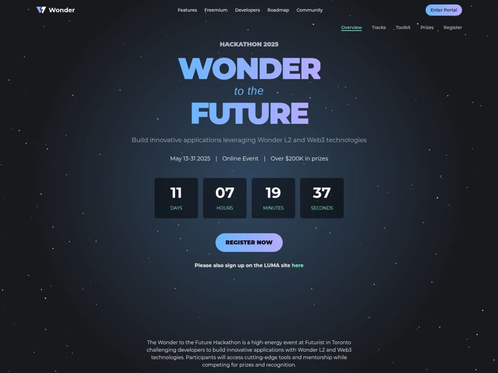 Wonder to the Future - Wonderchain Hackathon 2025 - Event screenshot