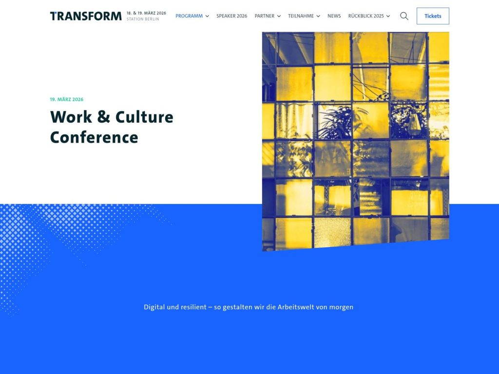 Work & Culture Conference 2026 website