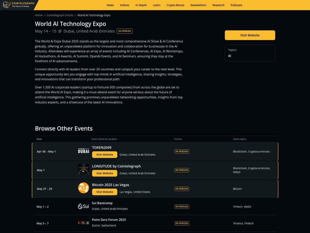 World AI Technology Expo - Event screenshot