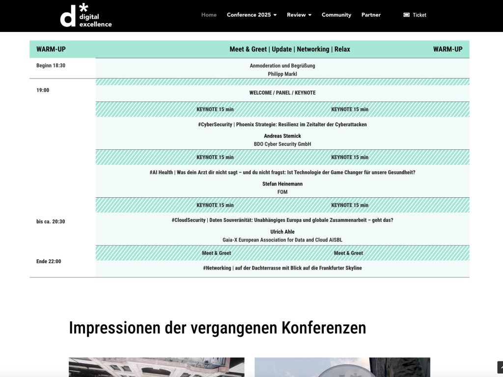 11. digital excellence conference - Event screenshot