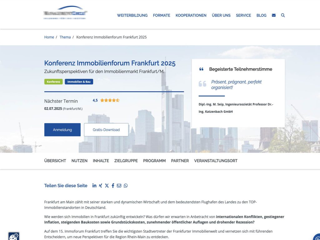 15. Immobilienforum Frankfurt 2025 screenshot