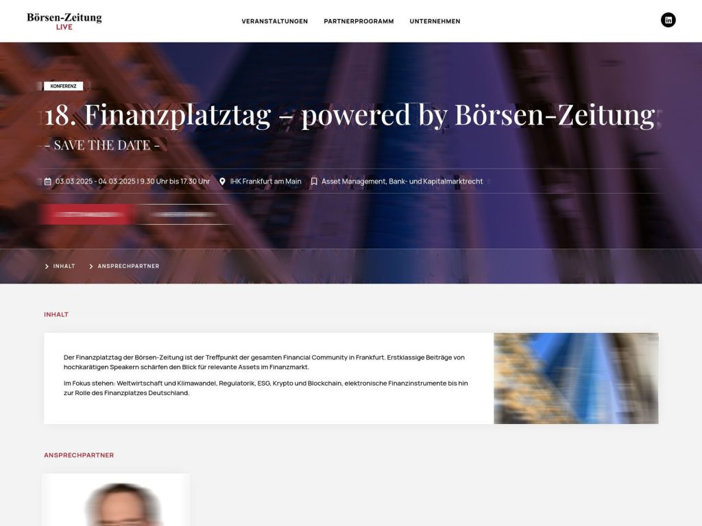 18. Finanzplatztag 2025 - Event screenshot