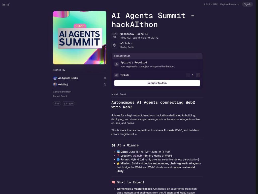 AI Agents Summit - hackAIthon - Event screenshot