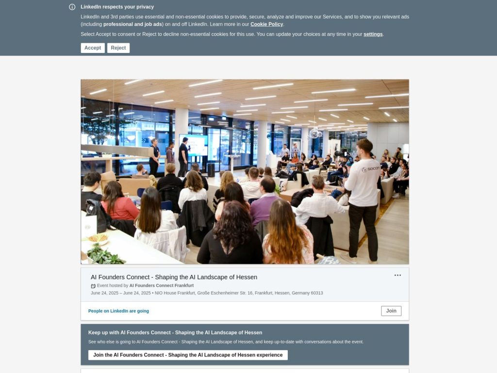 AI Founders Connect - Shaping the AI Landscape of Hessen - Event screenshot