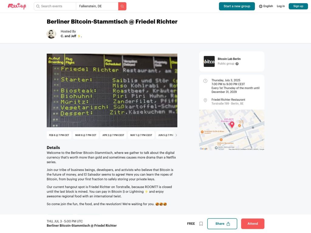 Berliner Bitcoin-Stammtisch July 2025 - Event screenshot