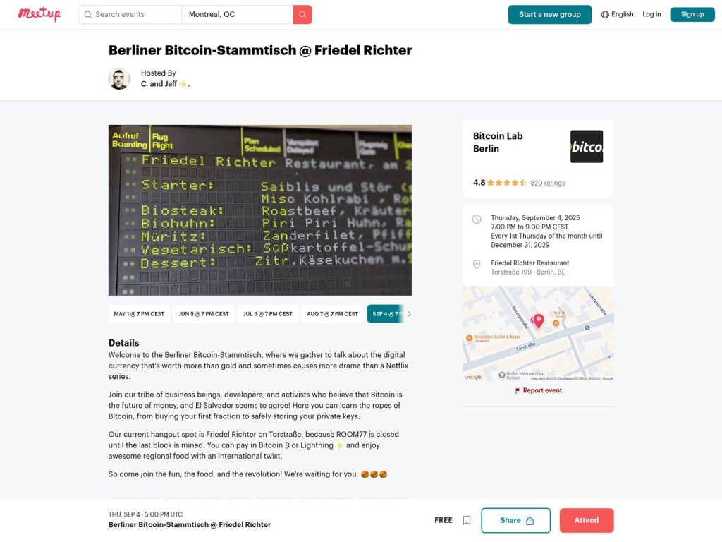 Berliner Bitcoin-Stammtisch September 2025 - Event screenshot