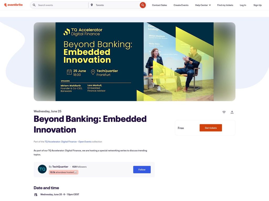 Beyond Banking: Embedded Innovation - Event screenshot