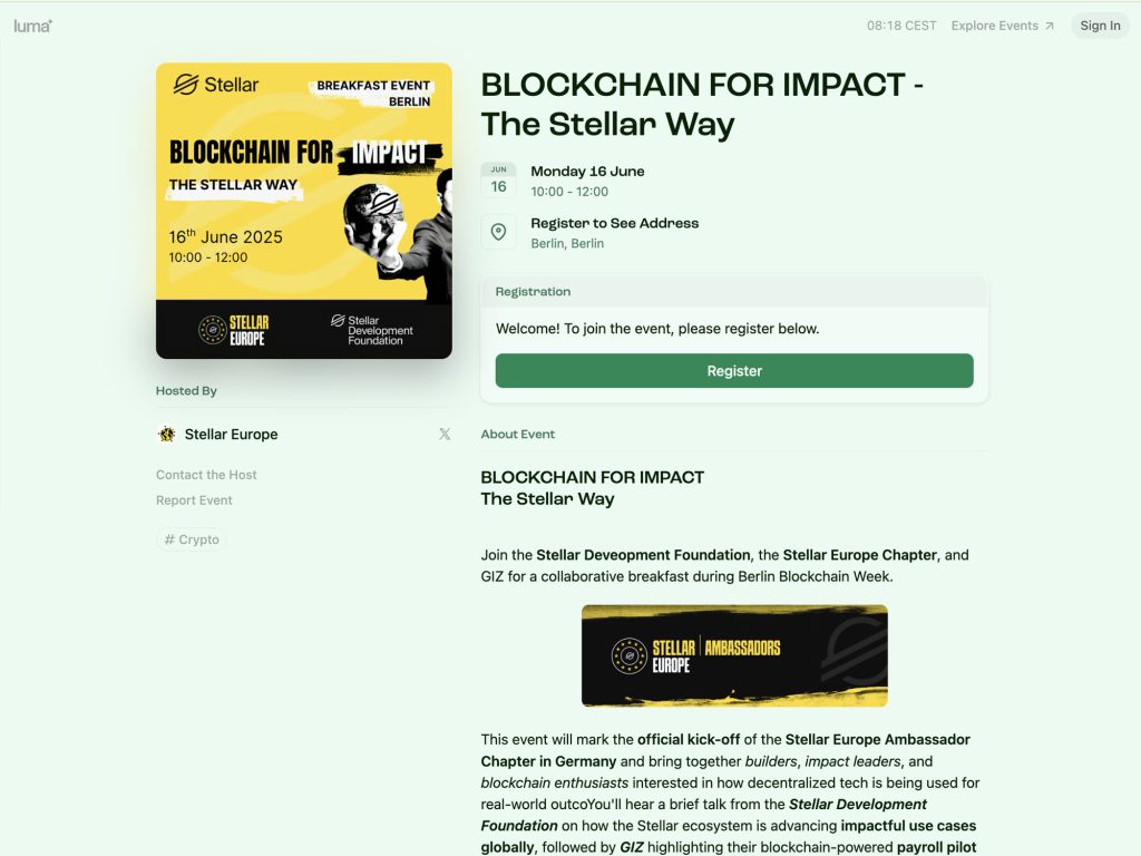 BLOCKCHAIN FOR IMPACT - The Stellar Way - Event screenshot