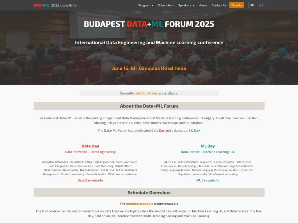Budapest Data+ML Forum 2025 - Event screenshot