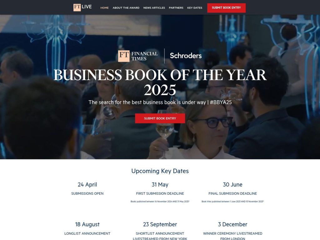Business Book of the Year 2025 - FT Live - Event screenshot