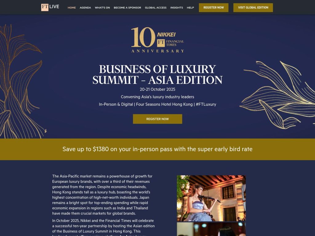 Business of Luxury Summit – Asia Edition 2025 - FT Live - Event screenshot